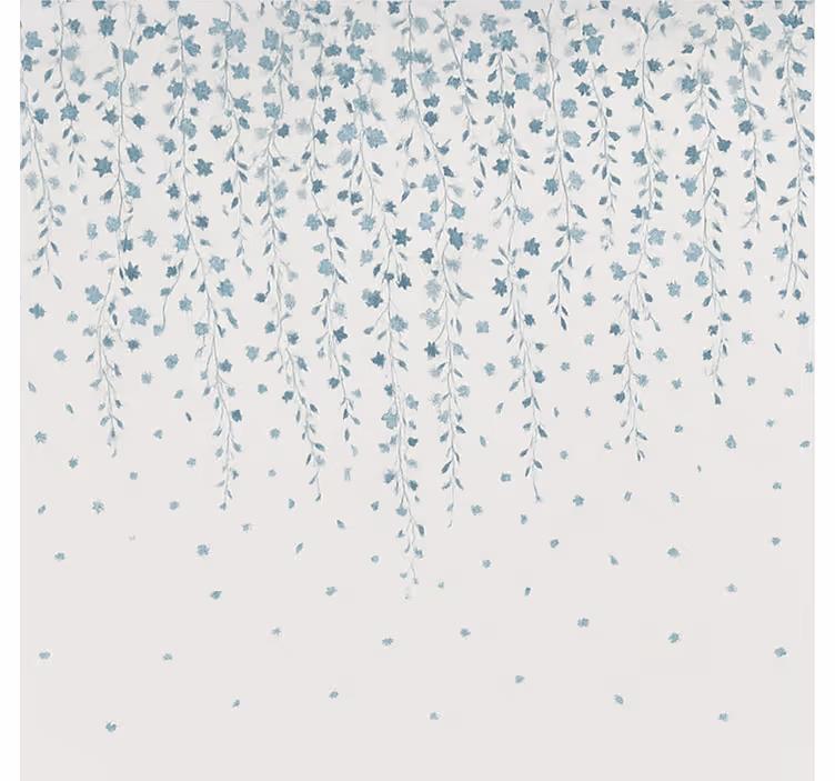 Blue flowers waterfall bathroom blind - TenStickers