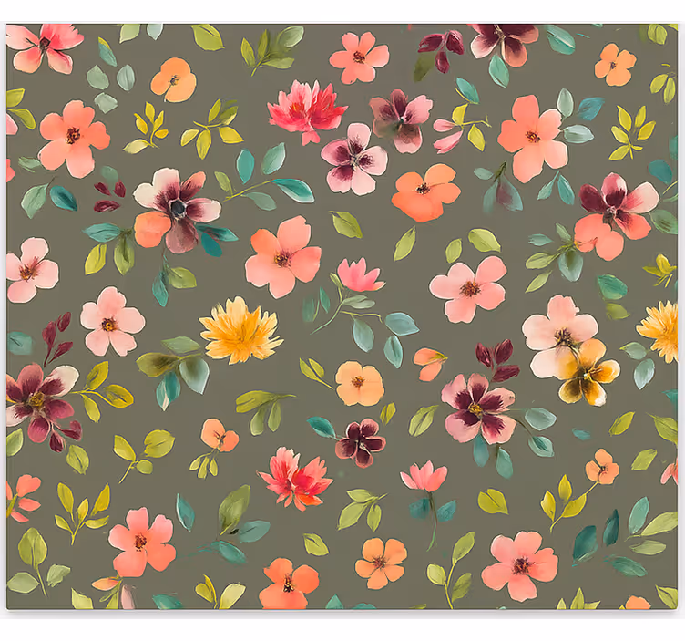 Vibrant Watercolor flowers blind kitchen - TenStickers