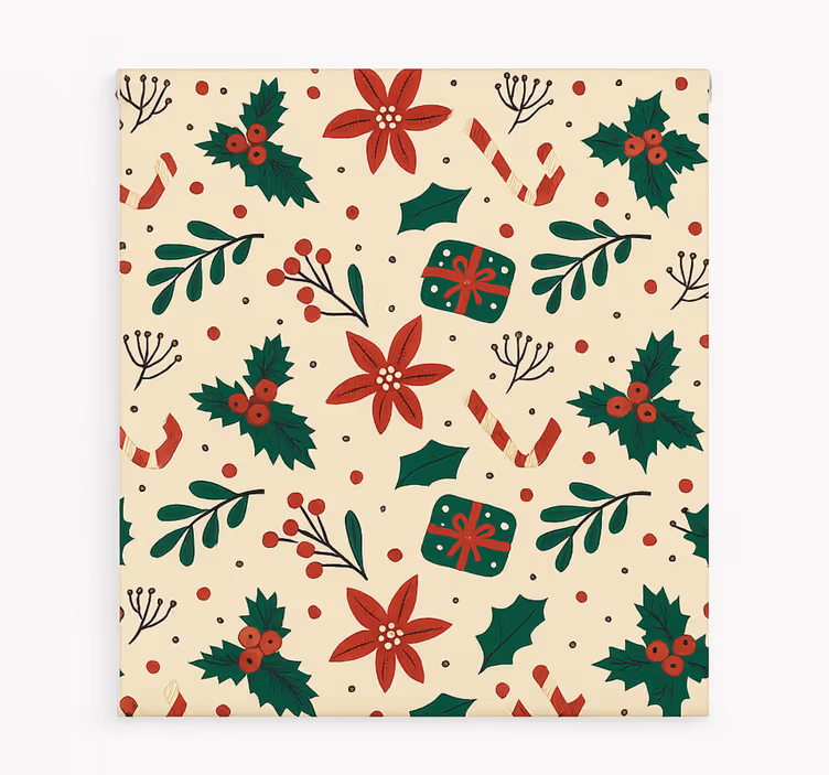 Red Ornaments Forest living room blind - TenStickers