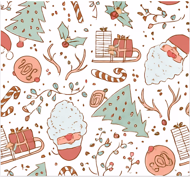 Scandi Christmas Pattern living room blind - TenStickers