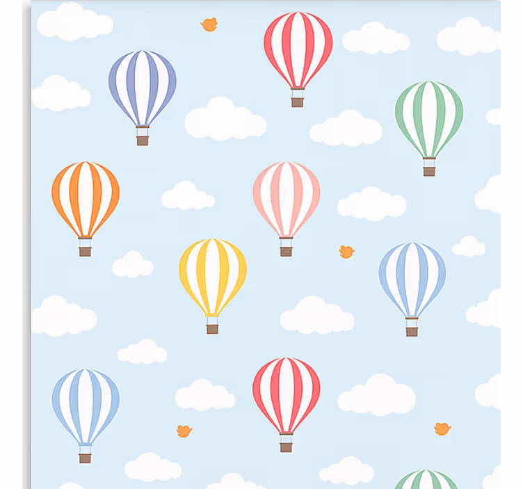 Scandinavian blind pastel balloon ride - TenStickers