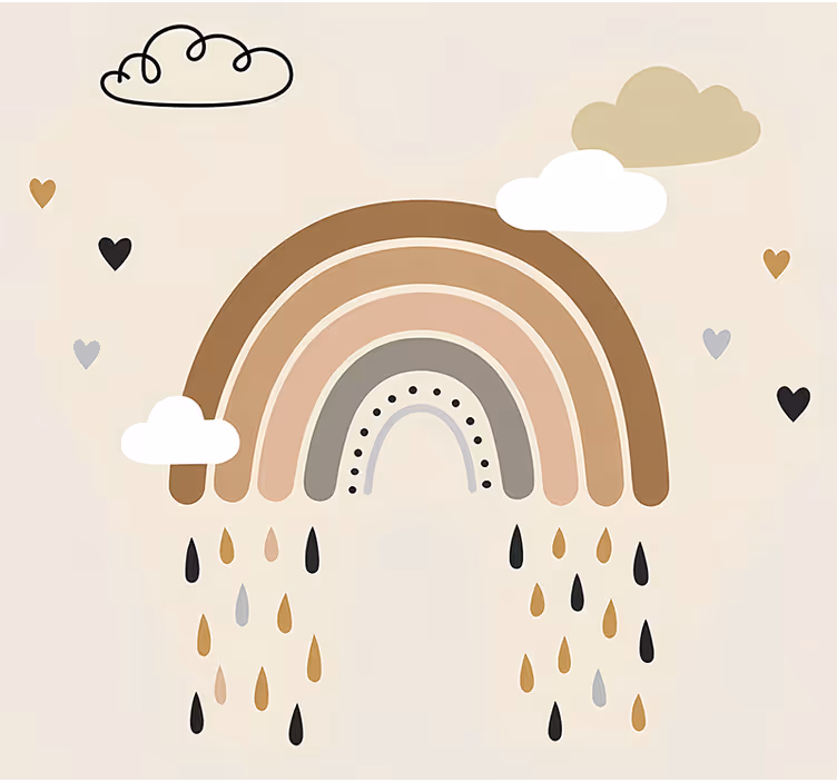Scandinavian blind nude tone raining rainbow - TenStickers