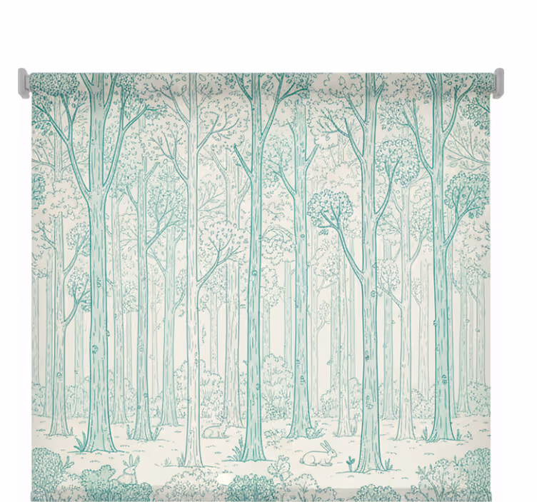 Tree blind mint woodland design - TenStickers