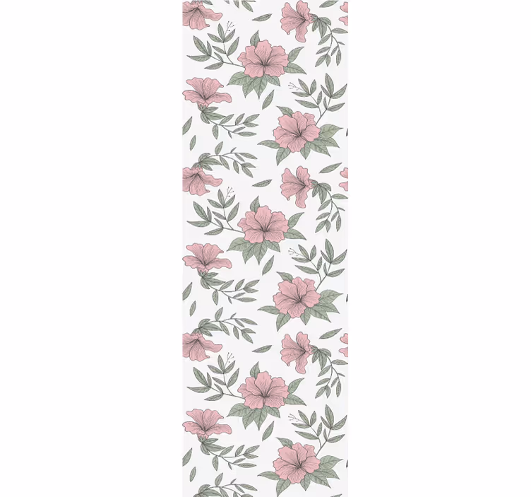 Pink floral motif dining room blind - TenStickers