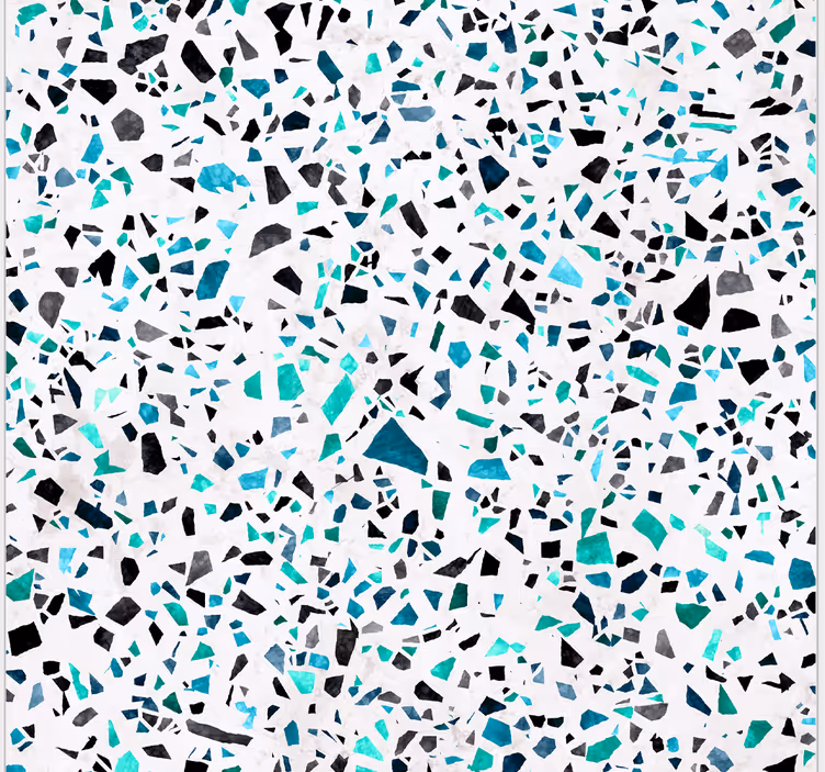 Blind kitchen with blue terrazzo design - TenStickers