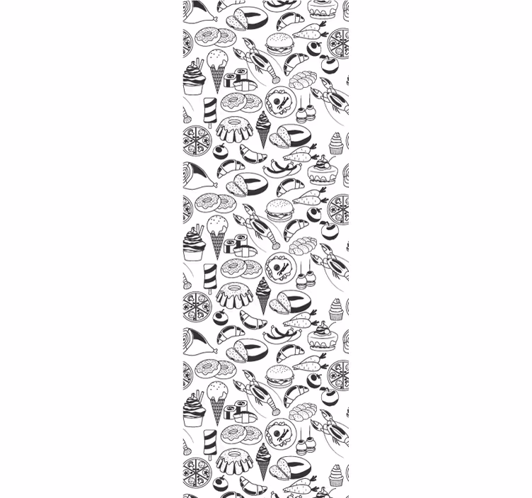 Blind kitchen black and white food design - TenStickers
