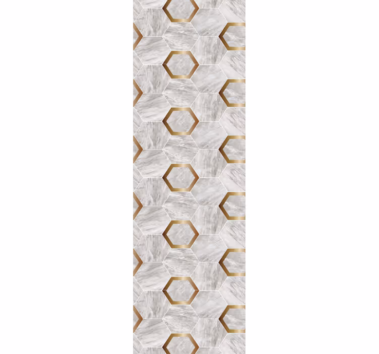Blind kitchen with grand gold marble hexagons - TenStickers