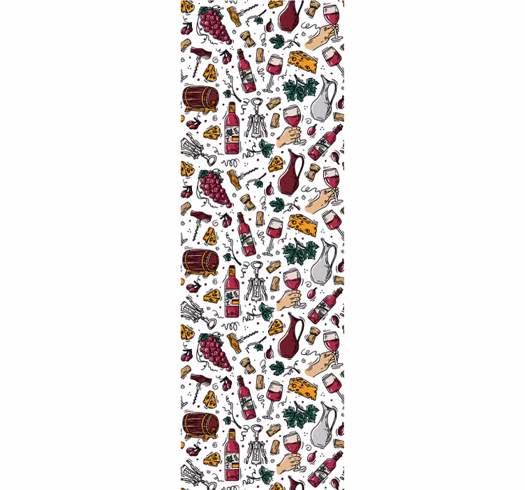 Blind kitchen grapes wine and cheese vintage design - TenStickers
