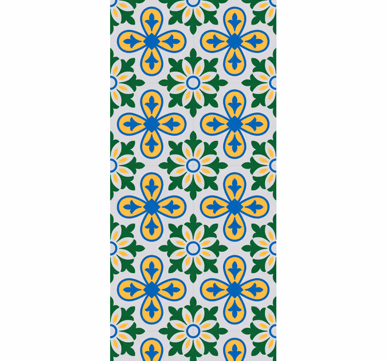Blind kitchen with yellow and blue portuguese tile - TenStickers