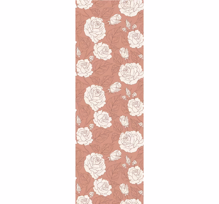 Dining room blind in terracotta large roses - TenStickers