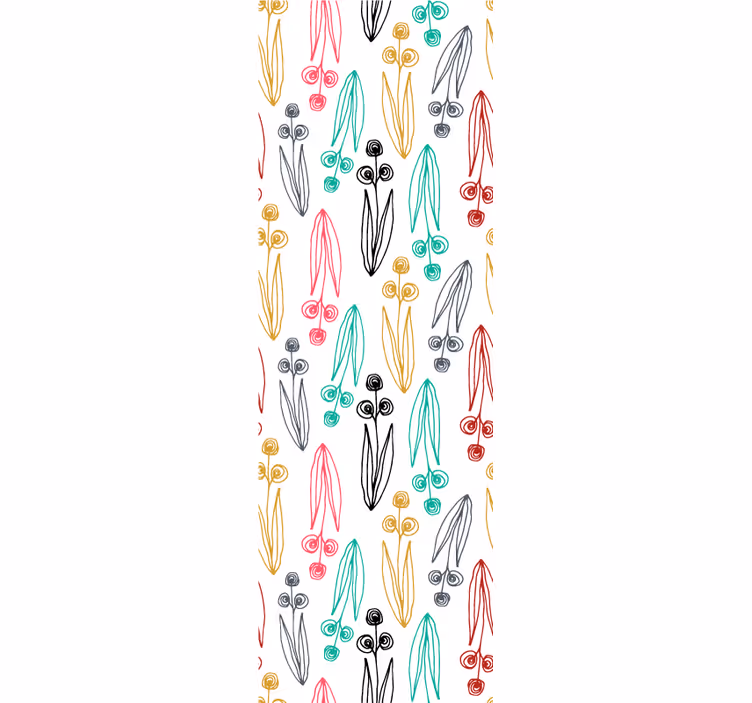 Dining room blind with colorful abstract floral design - TenStickers
