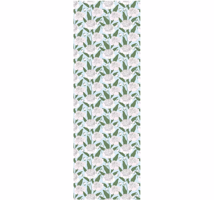 Dining room blind with white flowers grandmillenial pattern - TenStickers
