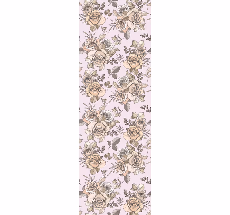 Shabby chic rose background dining room blind - TenStickers