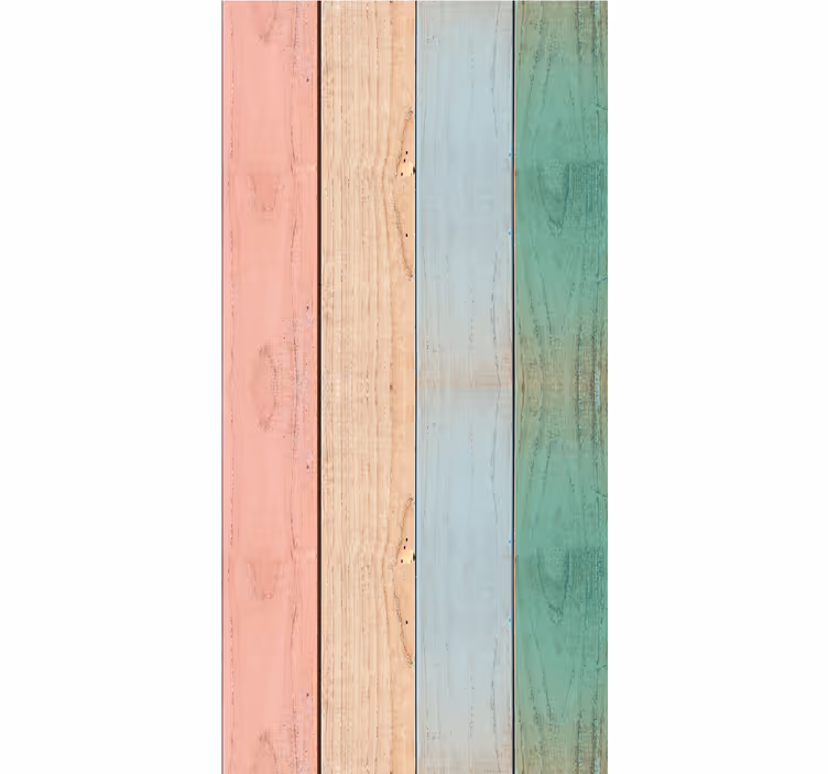 Dining room blind with colorful wooden texture planks - TenStickers