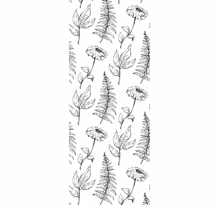 Dining room blind black and white tulips - TenStickers