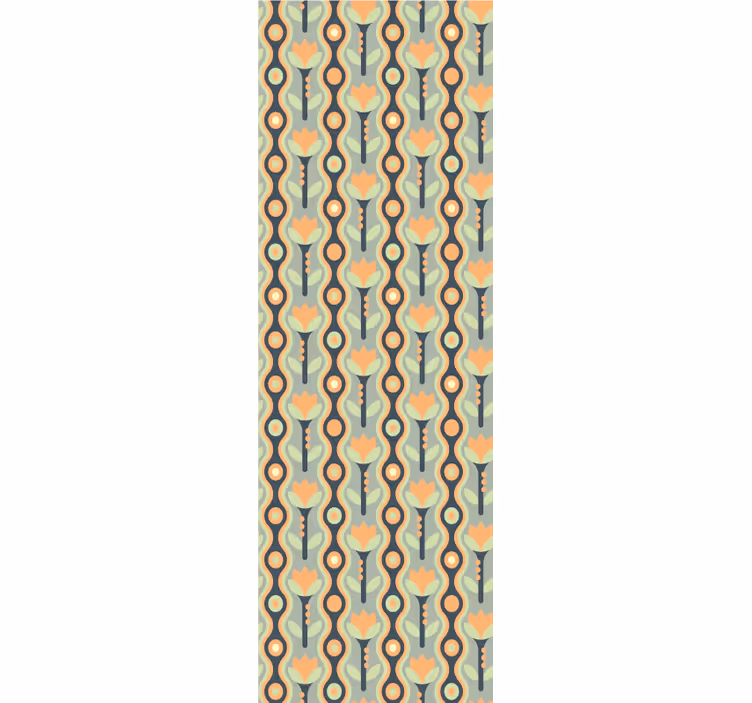 Orange irregular floral dining room blind - TenStickers