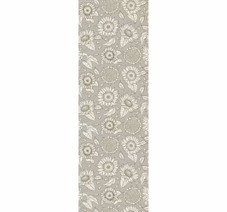 Dining room blind in gray sunflowers - TenStickers