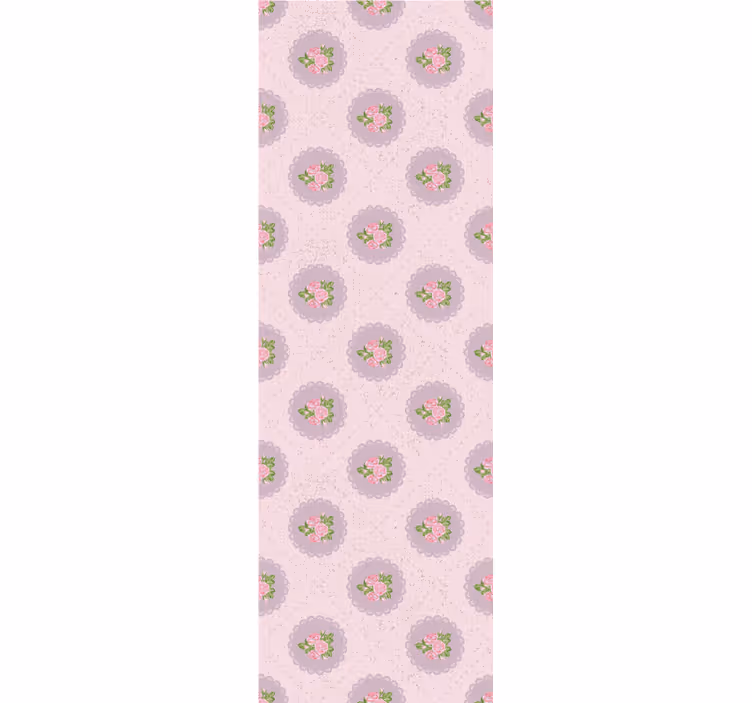Dining room blind in shabby chic pink checkered pattern - TenStickers