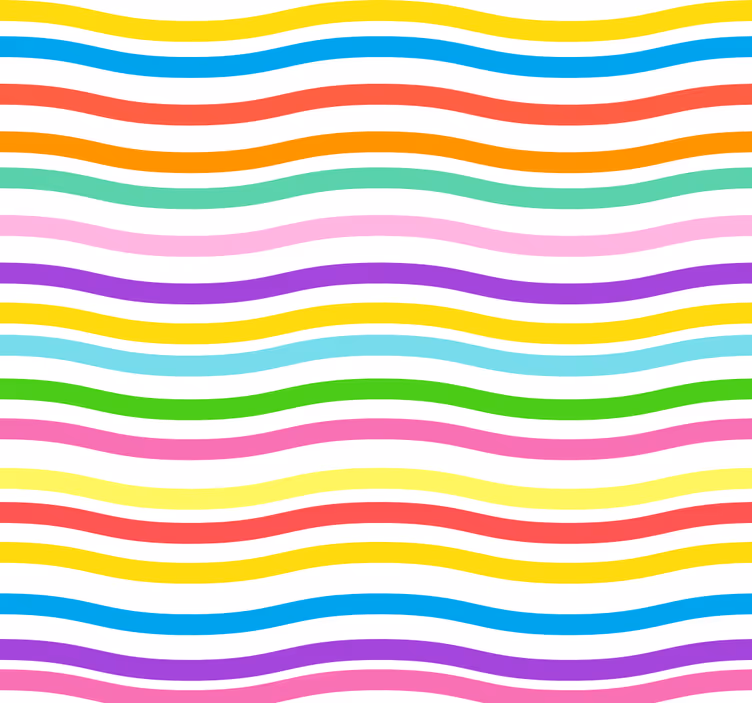 Blind teens in an irregular rainbow striped pattern - TenStickers