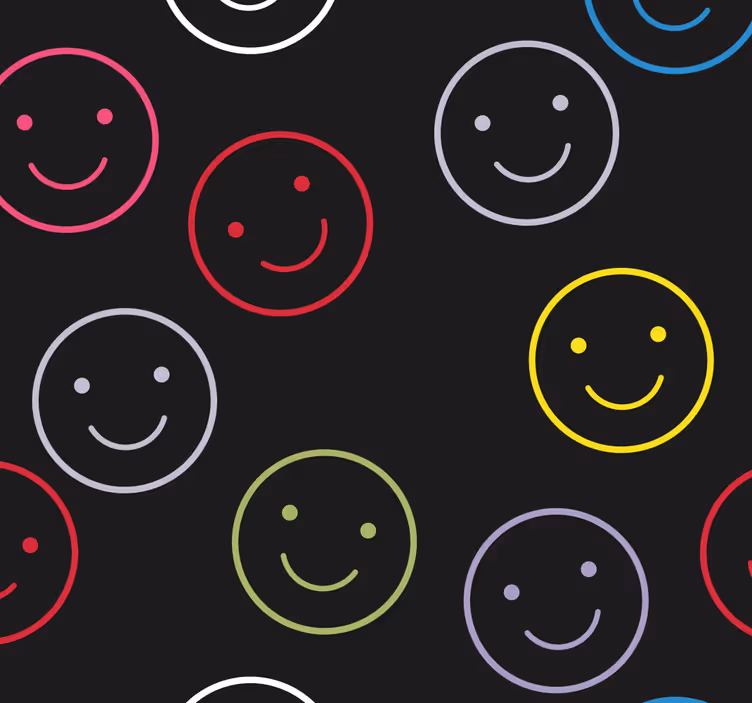 Blind teens colourful smiley faces - TenStickers