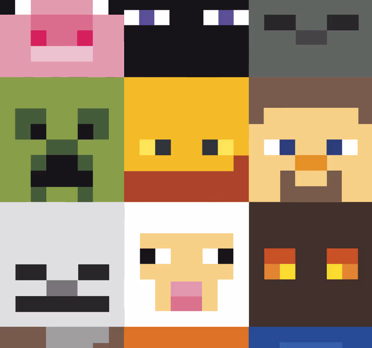 Blind teens gaming with pixelated faces - TenStickers