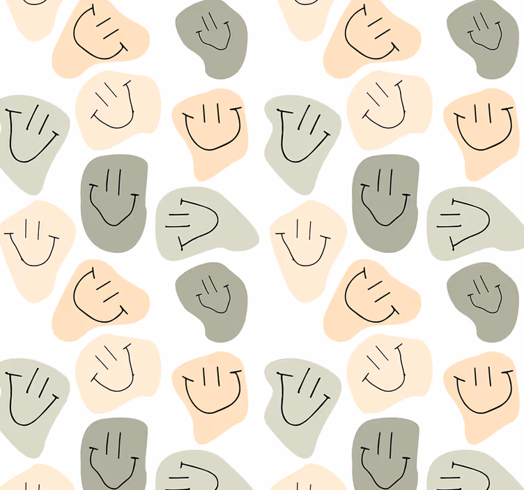 Blind teens simple neutral colors smiley faces - TenStickers
