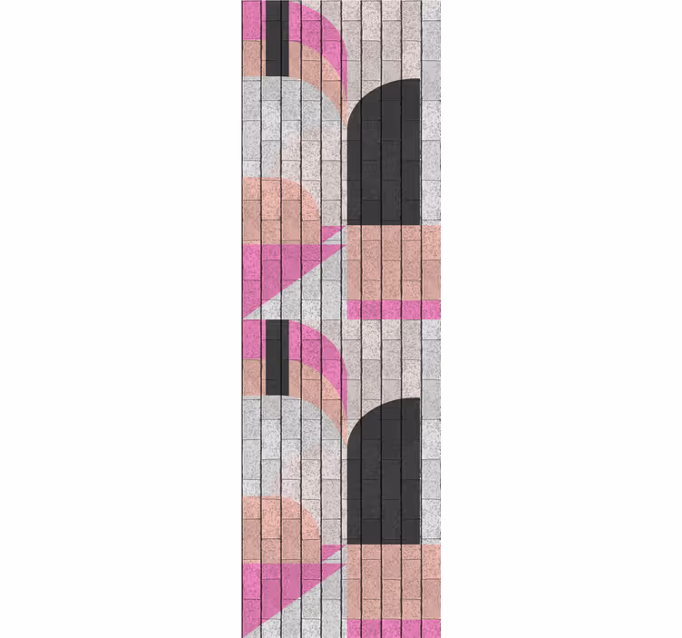 Modern blind with abstract shapes on bricks - TenStickers