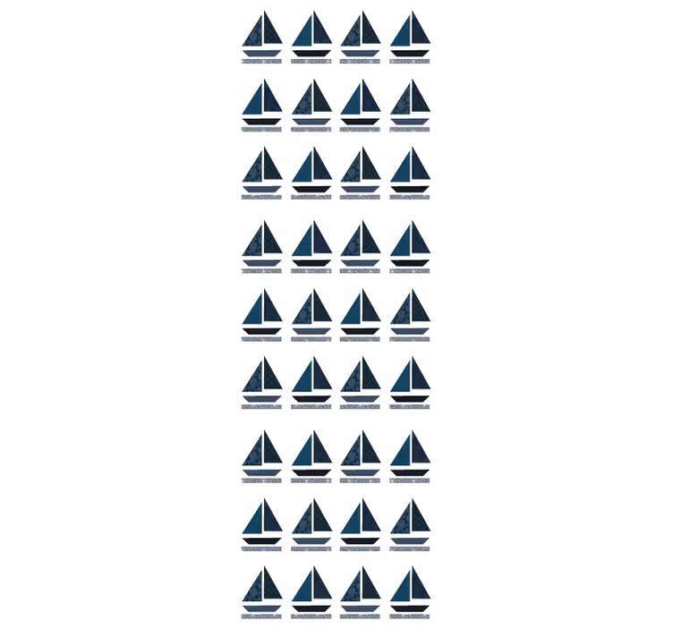 Modern blind with sailboat pattern fabric - TenStickers