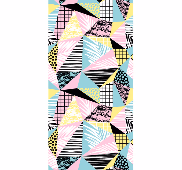 Modern blind with tropical palms and geometric design - TenStickers