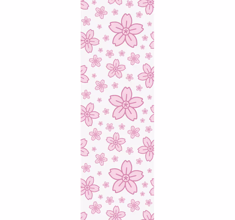 Modern blind with pink cute little flowers on white - TenStickers