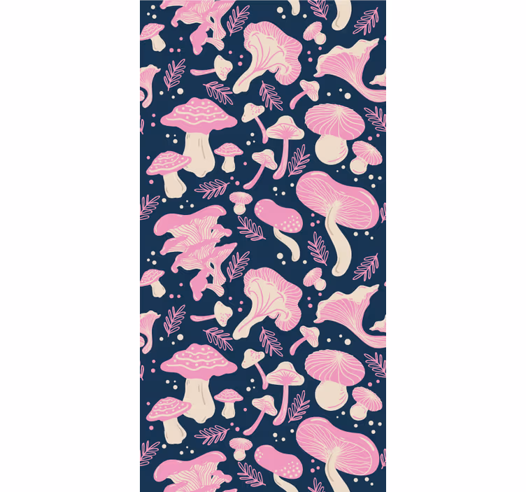 Modern blind pink mushroom seamless pattern - TenStickers