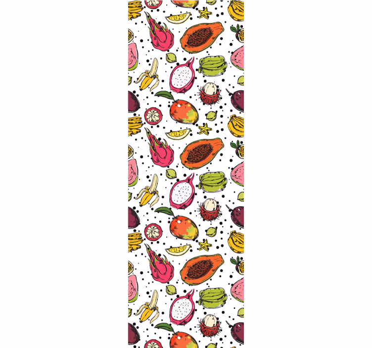 Modern blind with vibrant tropical fruit sketch - TenStickers