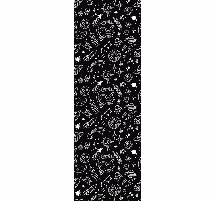 Modern blind with cosmic black and white illustrations - TenStickers