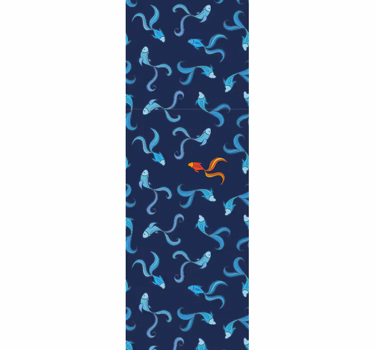 Modern blind one in a thousand orange fish - TenStickers