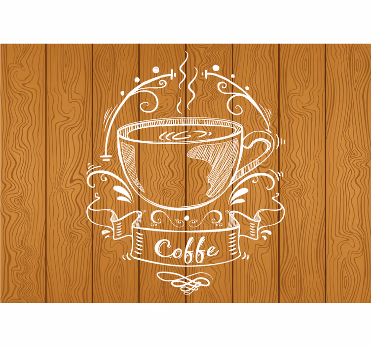 Blind kitchen coffee wood panels - TenStickers