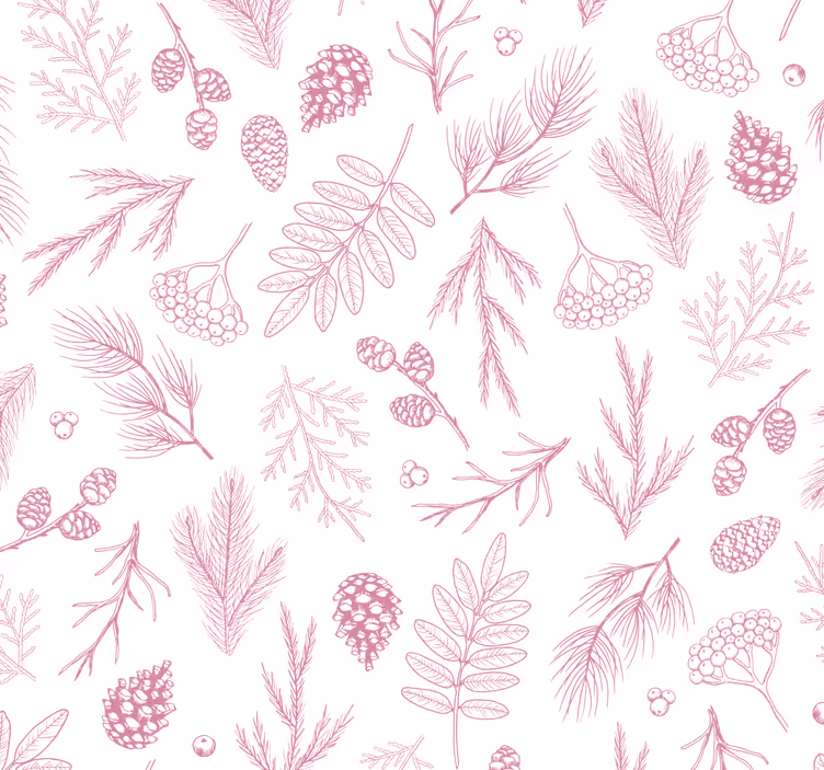 Bathroom blind in white with pink pine design - TenStickers