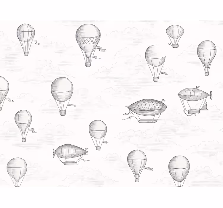 Blind grey vintage skies and airships - TenStickers