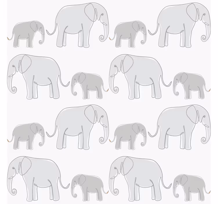 Blind grey minimalist elephants - TenStickers