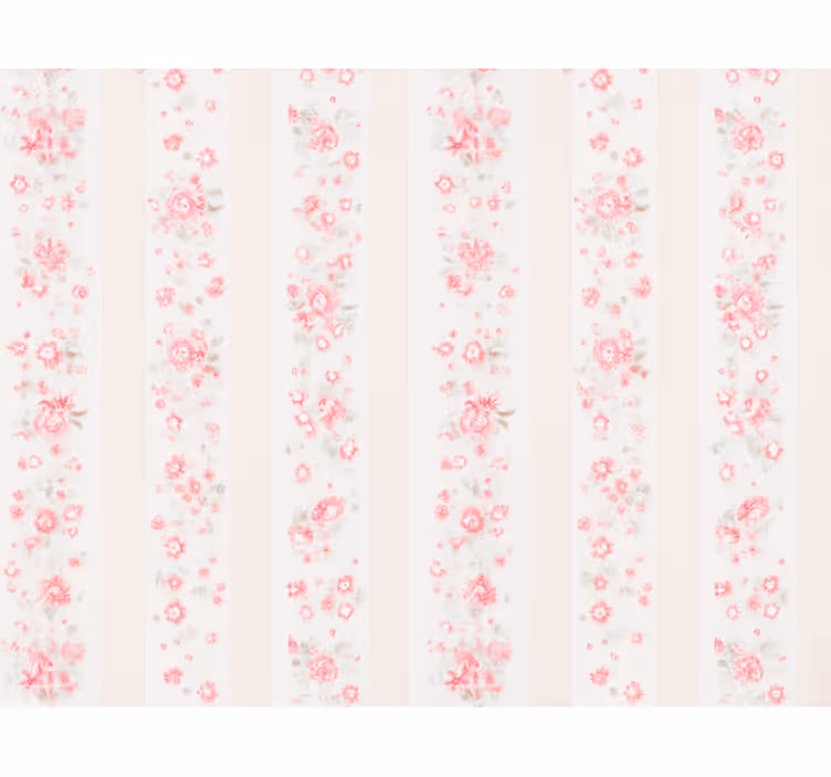 Blind pink pink vintage floral stripes - TenStickers