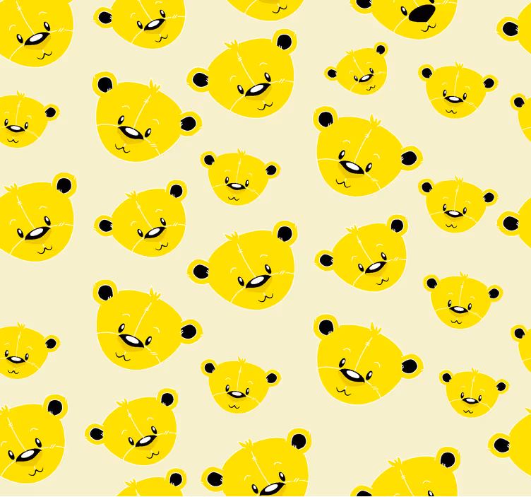 Blind yellow adorable bears pattern - TenStickers