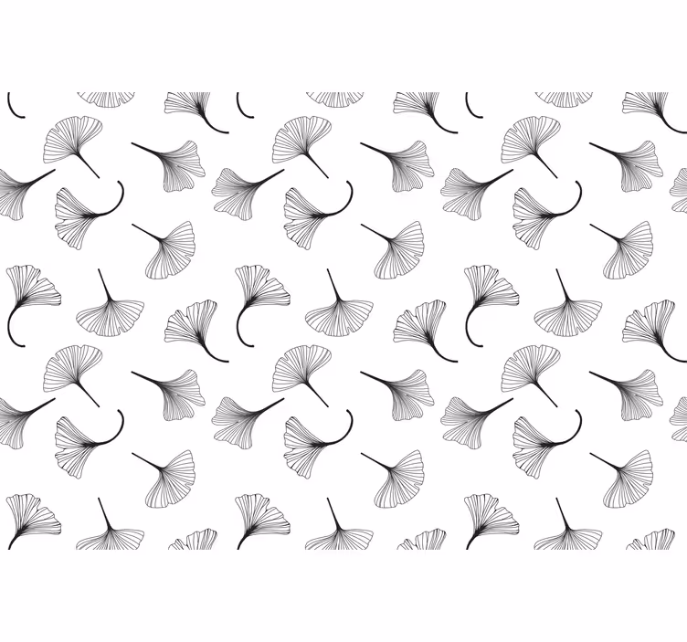 Blind kitchen ginkgo leaves black design - TenStickers