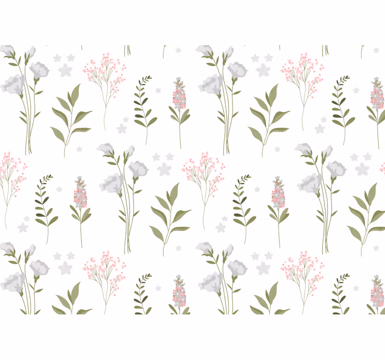 White window blind with minimalistic wildflower design - TenStickers
