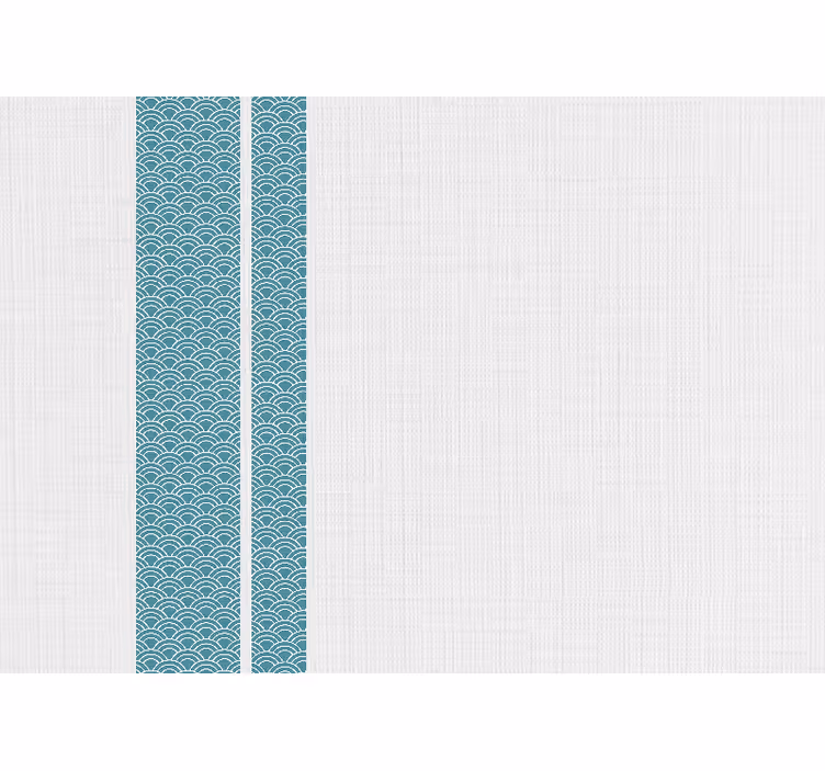 White window blind with japandi blue stripes design - TenStickers