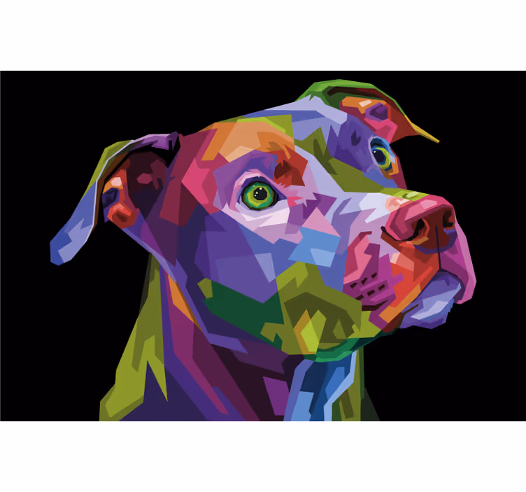 Living room blind modern multicolor pitbull - TenStickers