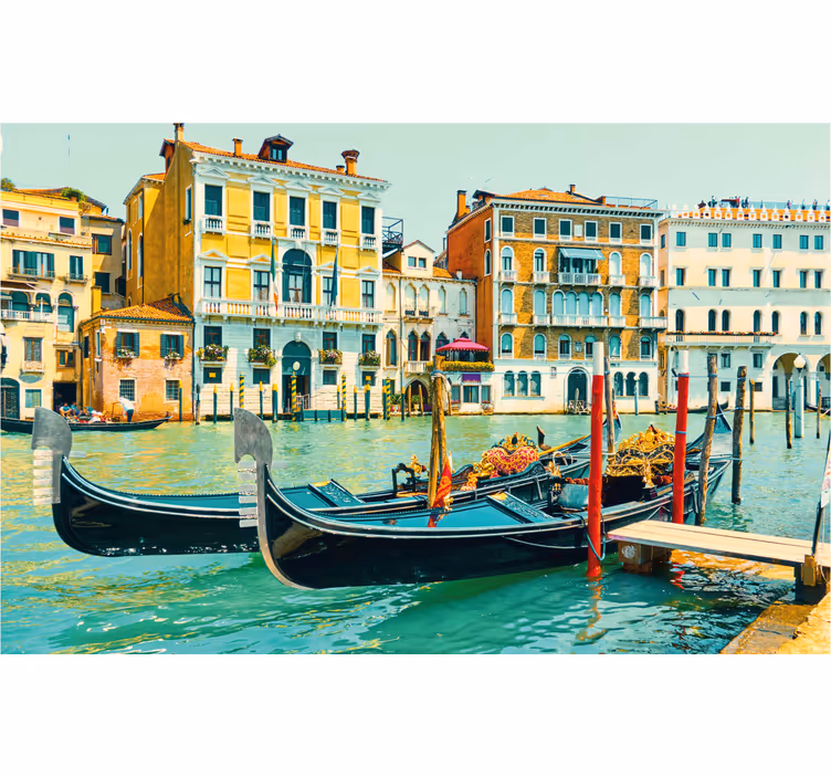 Living room blind inspired by aquarella venice canals - TenStickers