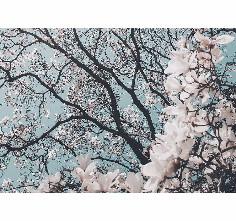 Living room blind elegant style japanese cherry blossom - TenStickers