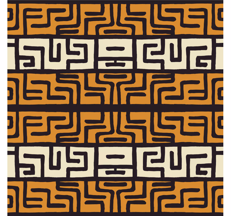 Living room blind african art abstract brown pattern - TenStickers
