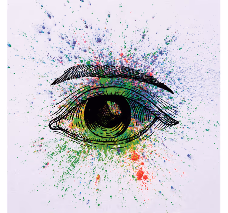 Abstract colorful eyes living room blind - TenStickers