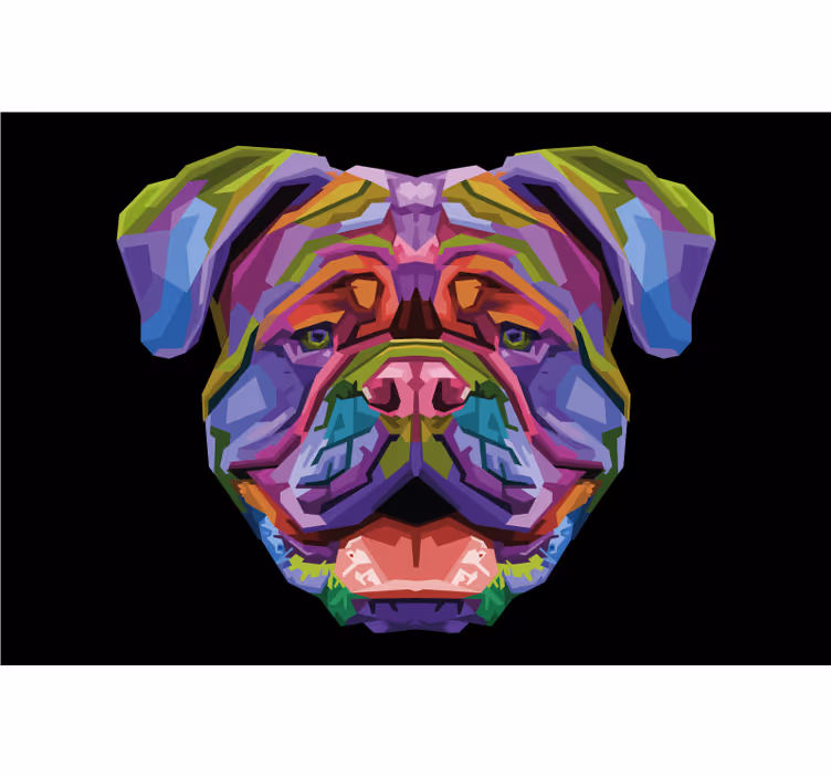 Living room blind colorful modern dogs - TenStickers