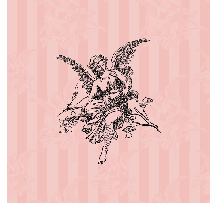 Living room blind with toile de jouy pattern design - TenStickers